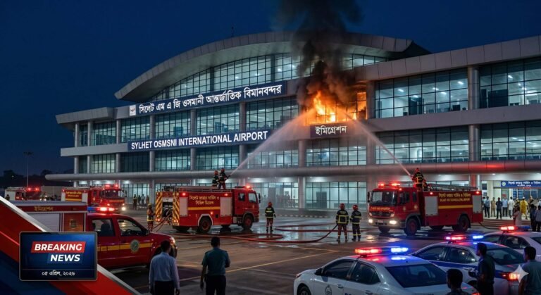 সিলেট ওসমানী বিমানবন্দরে মধ্যরাতে ভয়াবহ অগ্নিকাণ্ড: পুড়ে ছাই ইমিগ্রেশন সার্ভার রুম, কার্যক্রম চলছে ম্যানুয়ালি